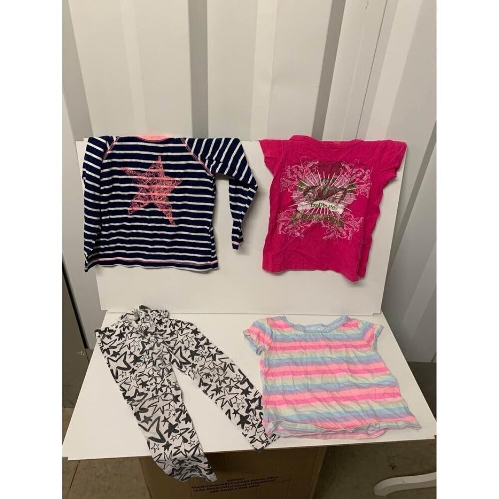 BUNDLE 3T Clothing Girls 4 Piece Assorted T-Shirts Tops Pants Y2K Boho Casual